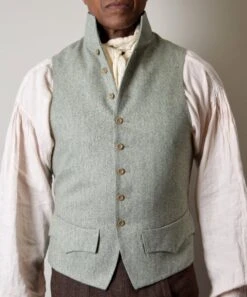 Informal C18th Waistcoat (WC221) -Urban Mode Shop WC221 Moss 1