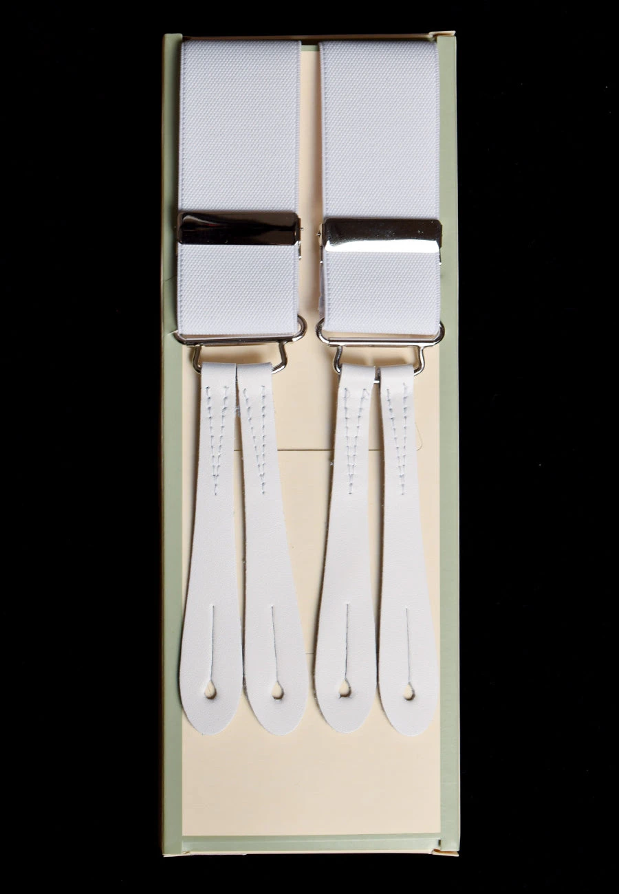 Plain Coloured Button-on Braces With Stamped Leather Ends (BR700) 8 Plain Coloured Button-on Braces With Stamped Leather Ends (BR700) - Image 8