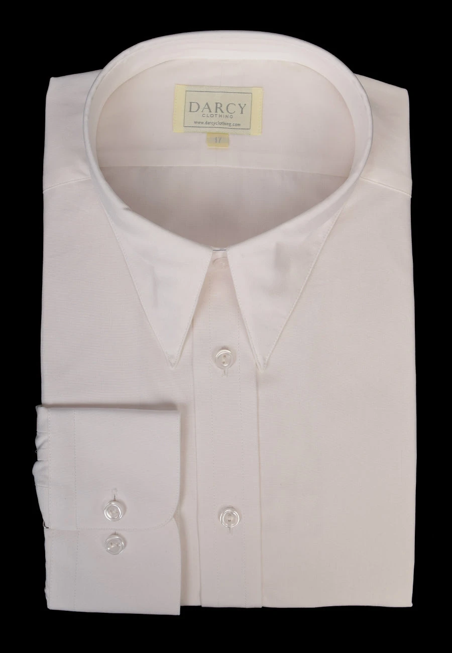 Plain Coloured Spearpoint Collar Shirt | Early C20th (SH190P) - Single Cuff 2 Plain Coloured Spearpoint Collar Shirt | Early C20th (SH190P) - Single Cuff - Image 2