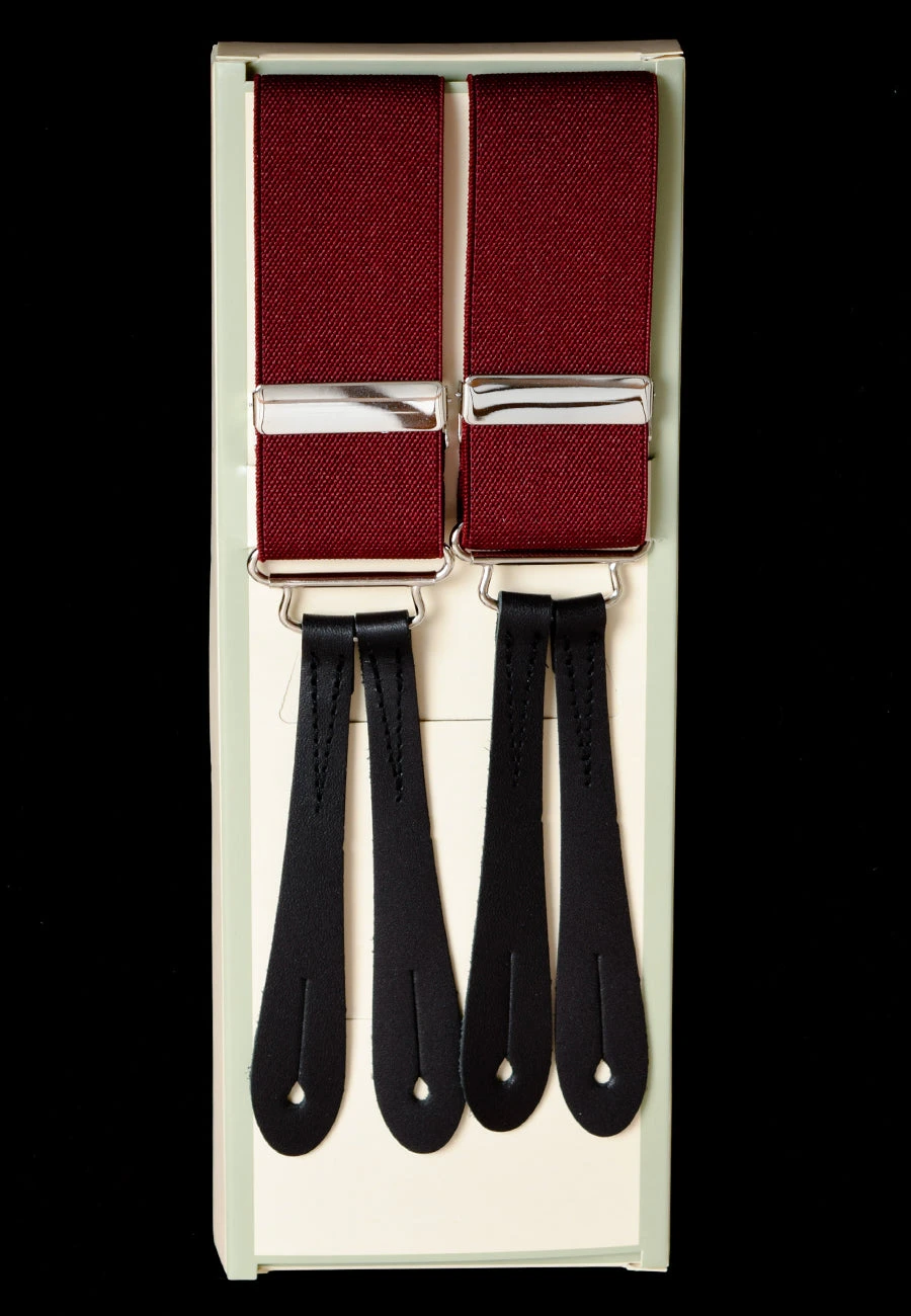 Plain Coloured Button-on Braces With Stamped Leather Ends (BR700) 9 Plain Coloured Button-on Braces With Stamped Leather Ends (BR700) - Image 9