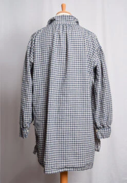 Blue Check Linen Cotton C18th Sailor's Shirt (SH120CB) -Urban Mode Shop back c8441e81 3e21 4171 ab7a 7d3ab0d50472