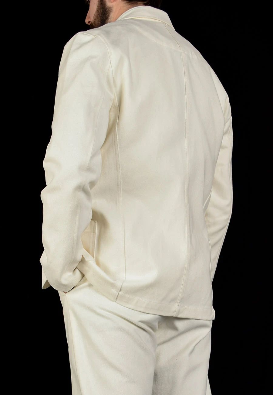 Dyeable White Cotton Drill Work Jacket (JA105) 3 Dyeable White Cotton Drill Work Jacket (JA105) - Image 3