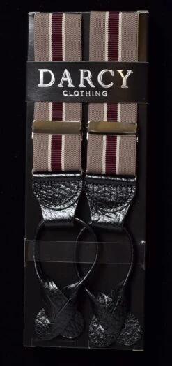 Striped Black Leather Runner End Button-On Braces (BR716) -Urban Mode Shop br716 fawn wineWEB 443266e3 1461 4ace 9131 8743cdfe0d4c