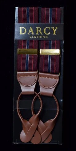 Striped Tan/Brown Runner End Button-On Braces (BR717) -Urban Mode Shop br717 wine navy redweb 32d2d409 50bc 4385 b8cc 7e01cc7259e4