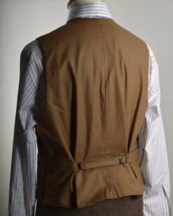 Brown Brushed Cotton Herringbone Waistcoat (WC400) 5 Brown Brushed Cotton Herringbone Waistcoat (WC400) -Urban Mode Shop brown hb wc