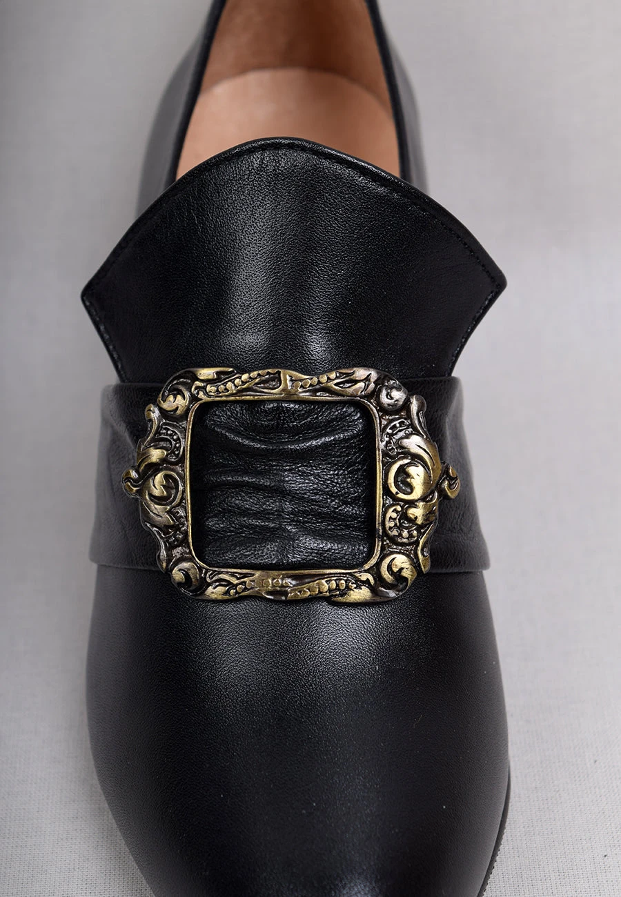 Ladies Leather Victorian Shoes Black (SP1900) 3 Ladies Leather Victorian Shoes Black (SP1900) - Image 3