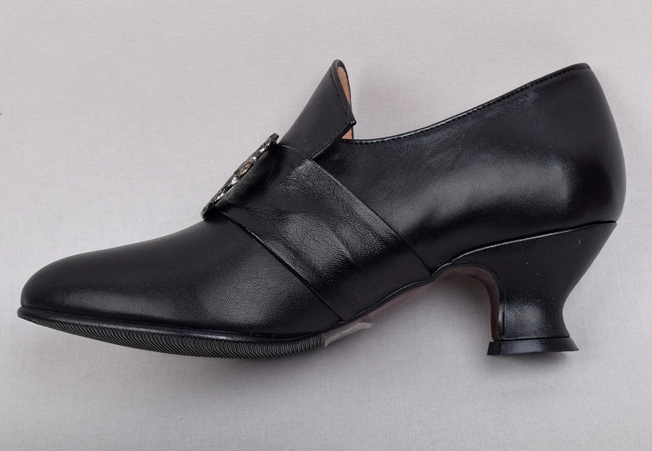 Ladies Leather Victorian Shoes Black (SP1900) 2 Ladies Leather Victorian Shoes Black (SP1900) - Image 2