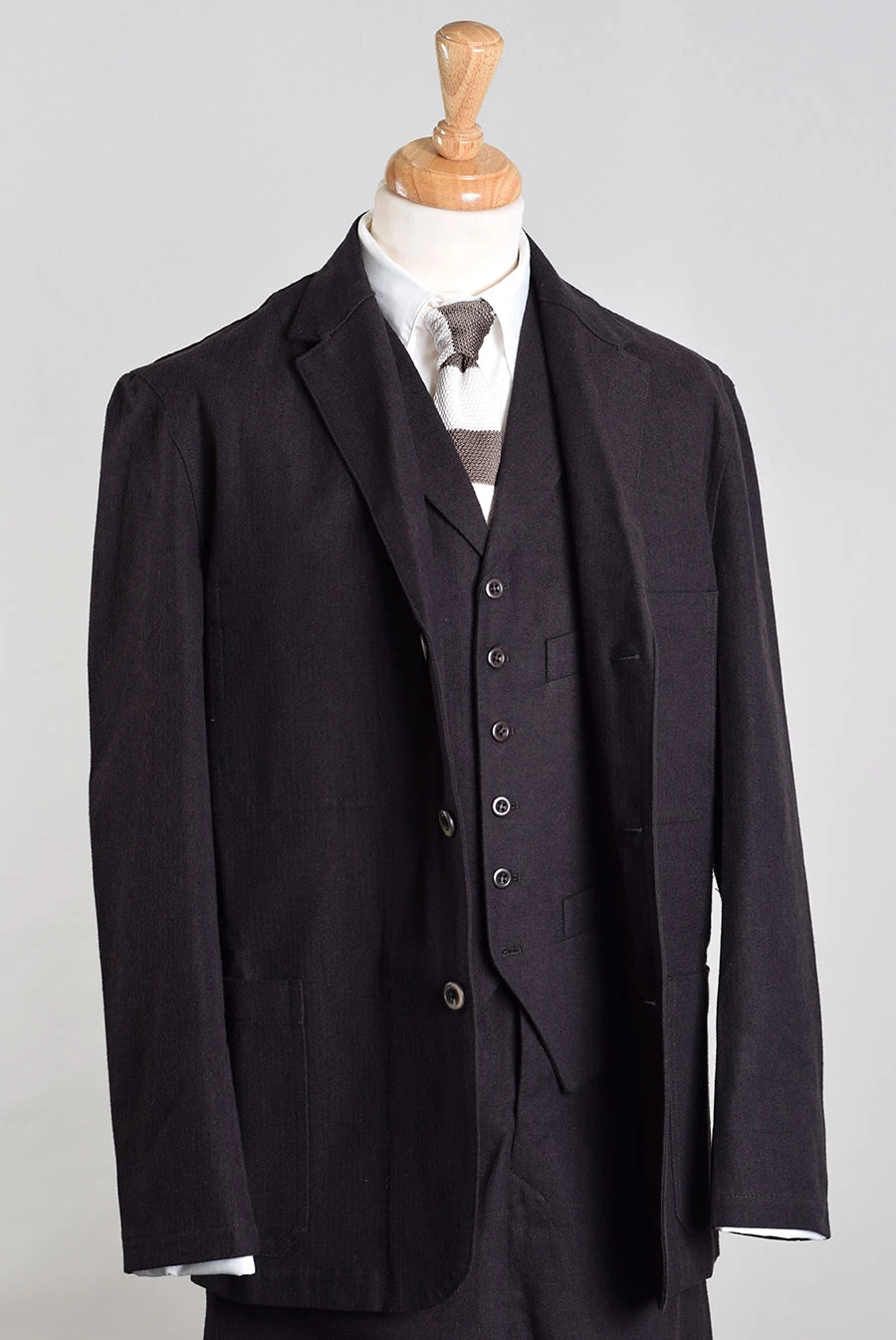 Dark Brown Brushed Herringbone Suit (GR420) 1 Dark Brown Brushed Herringbone Suit (GR420)