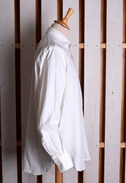 White Linen / Cotton Herringbone Shirt With Pocket - Classic Collar Or Collarless (SH2211PA) -Urban Mode Shop catt2 38646e06 8f50 4f57 a522 b51e268db69f