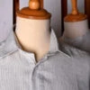 Linen / Cotton Stripe Grandad Work Shirt With Pocket - Collar Attached Or Collarless (SH2210PA)
