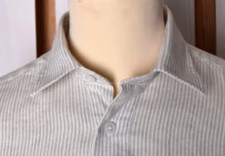 Linen / Cotton Stripe Grandad Work Shirt With Pocket - Collar Attached Or Collarless (SH2210PA) 14 Linen / Cotton Stripe Grandad Work Shirt With Pocket - Collar Attached Or Collarless (SH2210PA) -Urban Mode Shop catts5