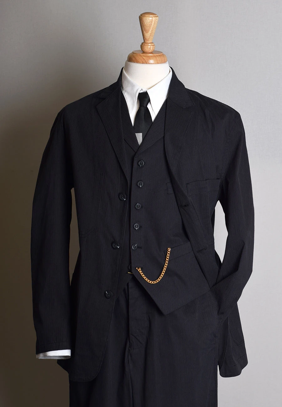 Black Pinstripe Cotton Jacket (JA330) 1 Black Pinstripe Cotton Jacket (JA330)