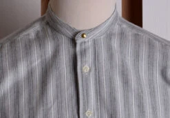 Grey Marl Stripe Grandad Shirt - Collarless Or Collar Attached (SH2123) 19 Grey Marl Stripe Grandad Shirt - Collarless Or Collar Attached (SH2123) -Urban Mode Shop cless5