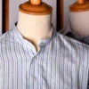 Neckband Or Collarless Blue/Black Striped Workshirt (SH220NBB)