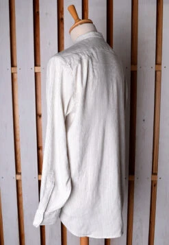 Linen / Cotton Stripe Grandad Work Shirt With Pocket - Collar Attached Or Collarless (SH2210PA) 18 Linen / Cotton Stripe Grandad Work Shirt With Pocket - Collar Attached Or Collarless (SH2210PA) -Urban Mode Shop clesss4