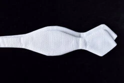 Narrow White Marcella Pointed End Bow Tie - Self Tie (CR546W)