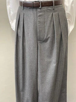 Sample Pleated Front Grey Flannel Trousers (TR1920-GF)