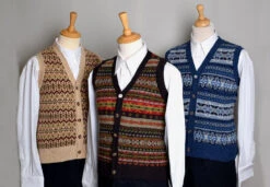 Button Through Fair Isle Waistcoat (KN150)