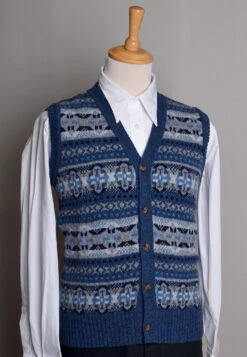 Button Through Fair Isle Waistcoat (KN150) -Urban Mode Shop kn1504