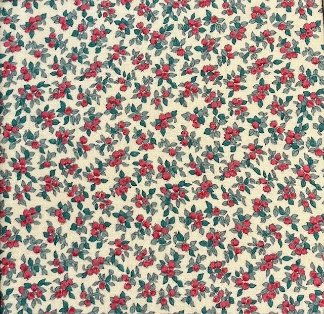Green And Red Sprig Liberty Jubilee Fabric (FD-LIB-008) 1 Green And Red Sprig Liberty Jubilee Fabric (FD-LIB-008)