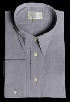Plain Coloured Spearpoint Collar Shirt | Early C20th (SH190P) - Double Cuff -Urban Mode Shop light grey