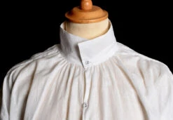 Square Cut Ivory Linen C18th Period Shirt (SH120) -Urban Mode Shop sh120 collar