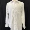 White Linen / Cotton Herringbone Shirt Fully Button Through - Classic Collar (SH2211FP)