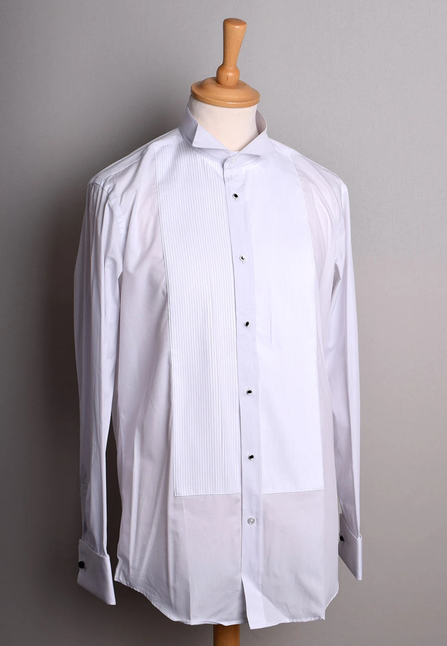 Pleated Front Evening Shirt - Wing Or Turndown Collar (SH254) 2 Pleated Front Evening Shirt - Wing Or Turndown Collar (SH254) - Image 2