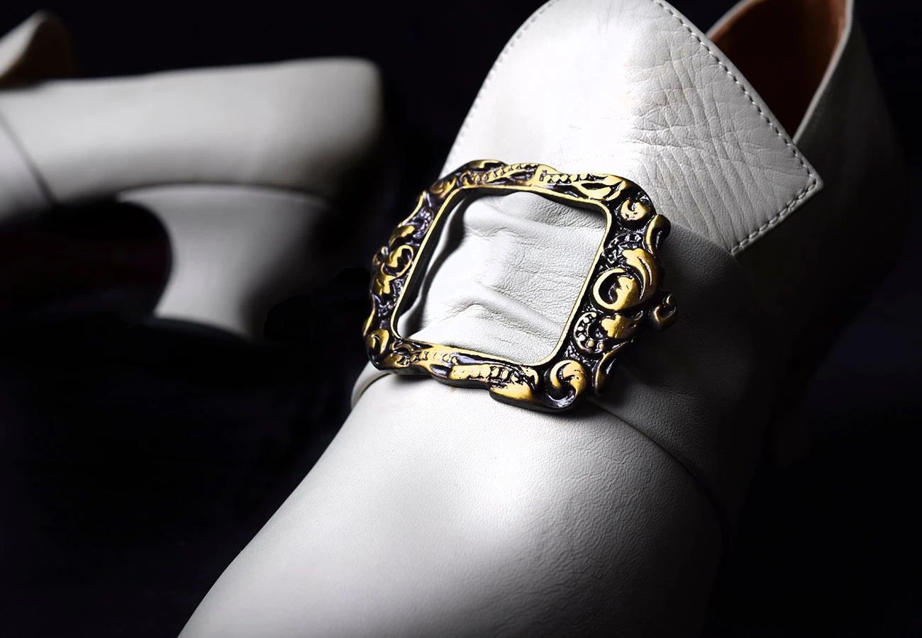 Ladies Leather Victorian Shoes Stone (SP1901) 2 Ladies Leather Victorian Shoes Stone (SP1901) - Image 2