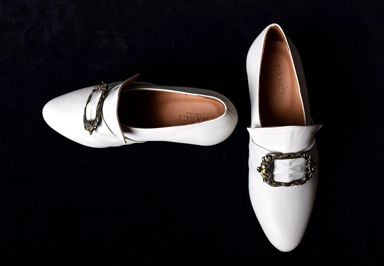 Ladies Leather Victorian Shoes Stone (SP1901) 3 Ladies Leather Victorian Shoes Stone (SP1901) - Image 3