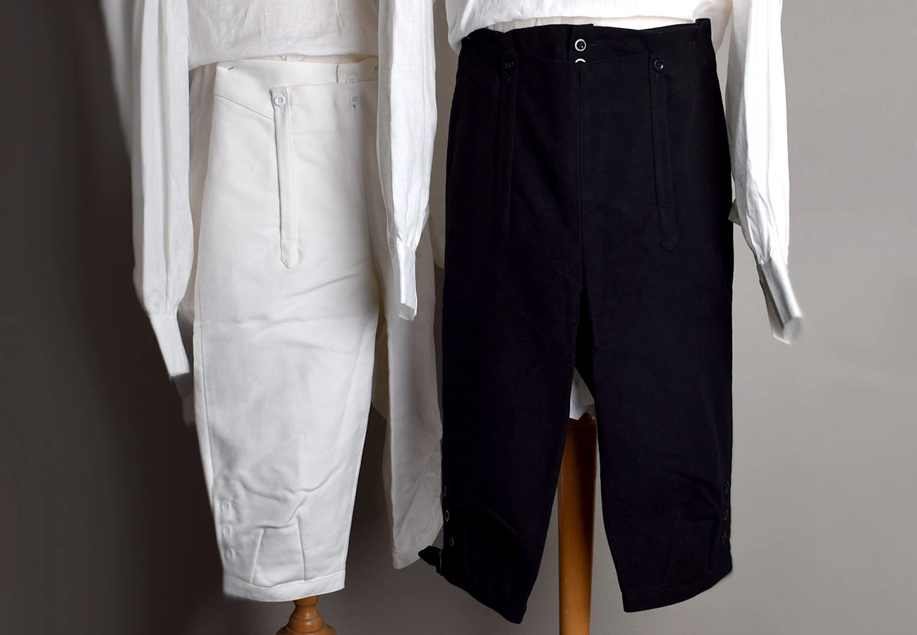 C18th Formal Knee Black And White Breeches (TR210) 2 C18th Formal Knee Black And White Breeches (TR210) - Image 2