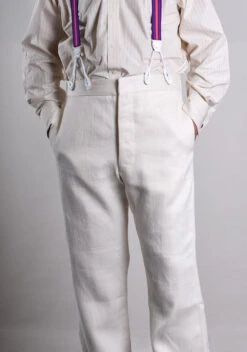 Heavyweight Linen Fishtail Back Trousers (TR922)