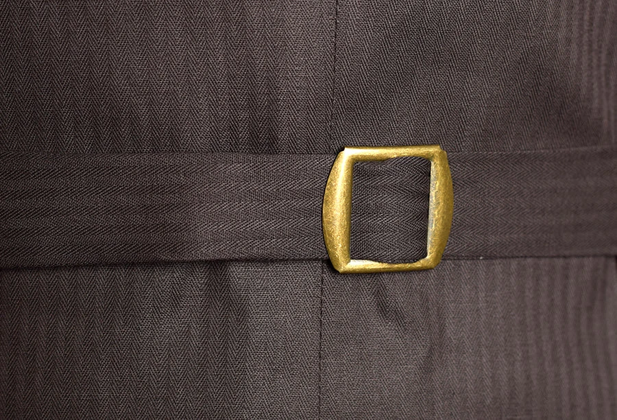 Dark Brown Brushed Cotton Herringbone Waistcoat (WC420) 3 Dark Brown Brushed Cotton Herringbone Waistcoat (WC420) - Image 3