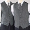 Grey Brushed Cotton Herringbone Waistcoat (WC300)