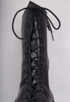 Victorian Side Zip Black Leather Boots (SP1910Z) -Urban Mode Shop zipped3