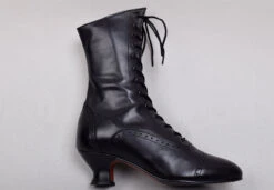 Victorian Side Zip Black Leather Boots (SP1910Z) -Urban Mode Shop zipped6
